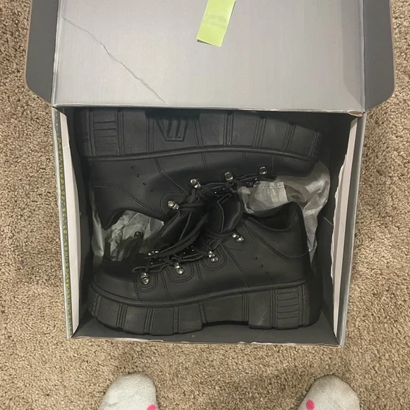 KOI Rimo Core Chunky Black Trainers Goth Rock Sz 9 NIB - Picture 6 of 13